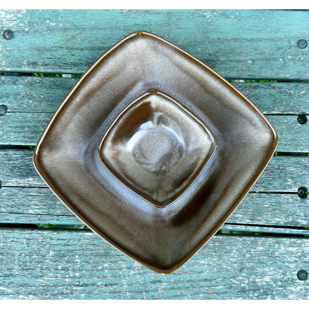 Vintage Frankoma Plainsman Brown 5NS Chip and Dip Tray 8.25" x 8.25" - Picture 2 of 5